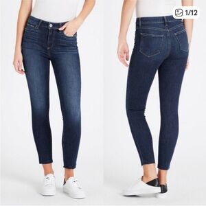 PAIGE Women's Dark Blue Ankle Skinny Jeans